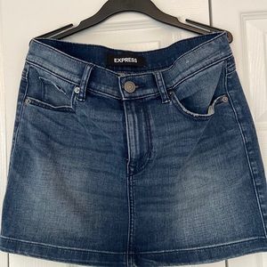 Like new express mini Jean skirt. Fly Zipper, Mid rise.